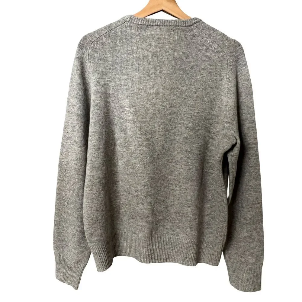 J Crew Mens 100% Lambswool Crewneck Sweater Sz M Preppy Academia Casual Classic